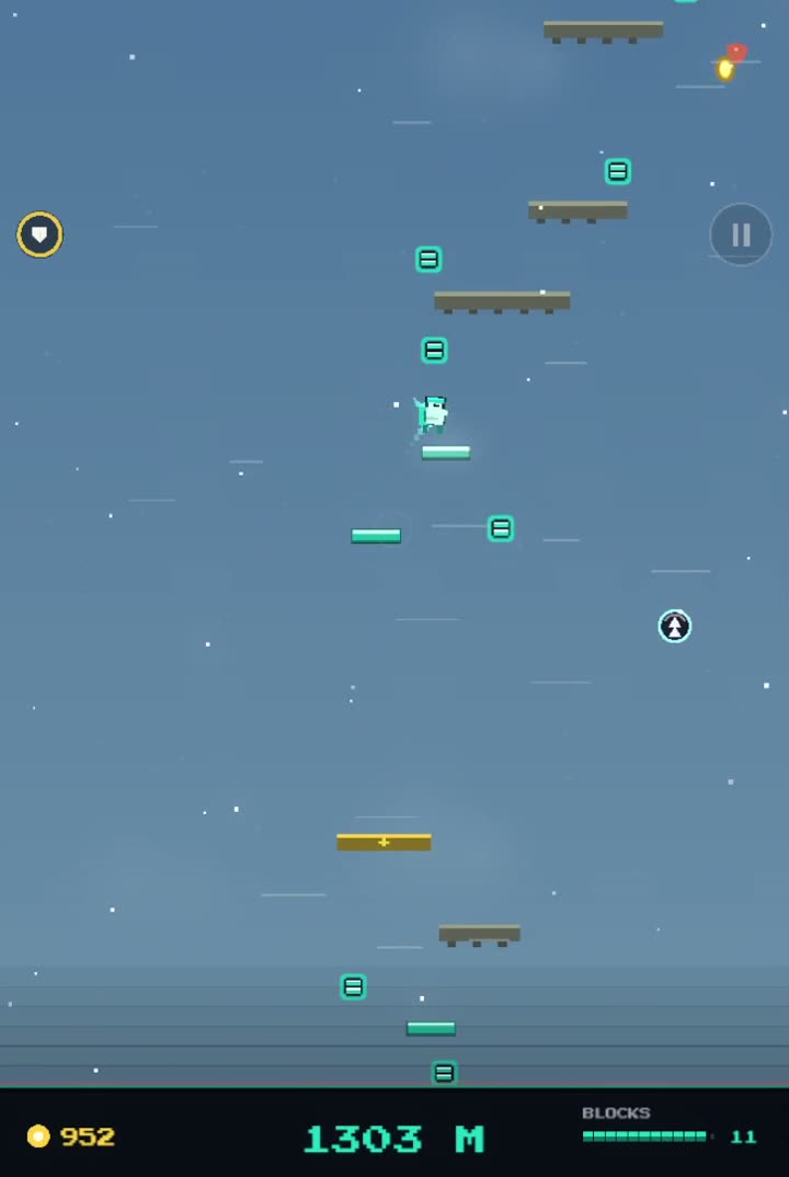 STEPFALL gameplay: a climber throwing beams that become platforms